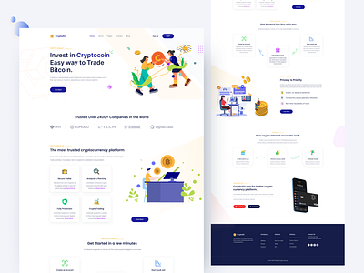 Cryptocurrency Landing Page bitcoin blockchain brutalism crypto cryptocurrency defi design ethereum exchange investment landing page minimal modern product design ui ux wallet web design web3 website