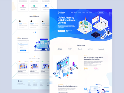 Digital Agency Landing Page agency agency landing page agency website app clean ui creative agency design digital agency homepage illustration landing page landing page design minimal typography ui ui design visual design web webdesign website