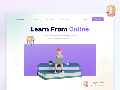 Education Website Design class college e learning education elearning home page landing page learning lesson online online class online course platform school student teaching tutor ui design web website