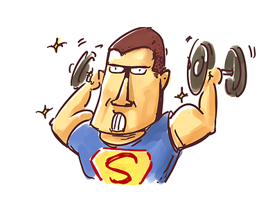 keep your gym draw fit time illustration keep fit sketch superman workouts