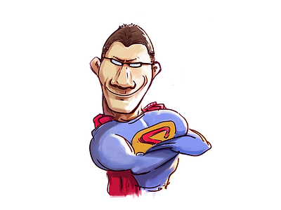 Superman conine design draw fit time illustration keep fit sketch superman workouts 酷九设计