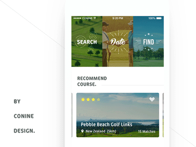 Golf App v6 app cool golf sport ui ux