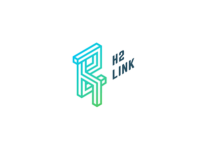 h2link logo design brand design graphic h2 hydrogen link logo space