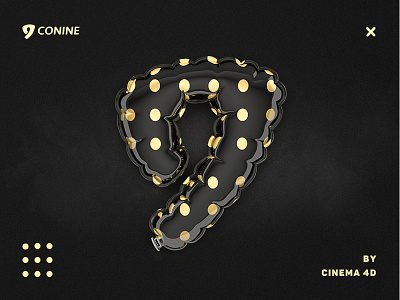 Conine Design 3d c c4d cinema4d conine design gold graphic