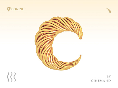 c 3d c c4d cinema4d conine design gold graphic