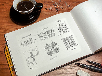sihe sketches brand conine design freehand icon illustration logo sketches typography