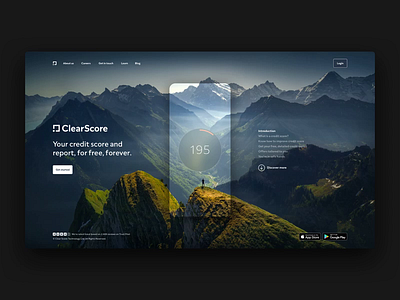 ClearScore Homepage animation chart clearscore credit dashboard design designs donut interface landing page parallax score ui uidesign ux uxdesign website