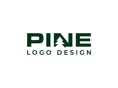 PINE NEGATIVE SPACE LOGO DESIGN CONCEPT clean concept design logo negative pine space style stylish template tree trend trendy