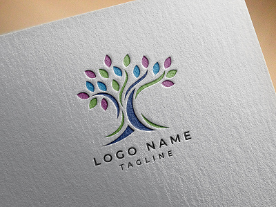 Abstract Tree Logo Design Concept astract care clean curve decorative design logo people style stylish team template tree trend trendy
