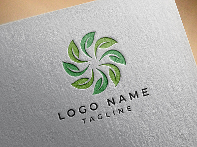 Stylish Leaf Logo Design Concept