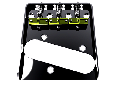 Fender Single Coil Guitar Bridge (3D Model) .guitar 3d analog animation audio branding bridge design fender fxr graphic design illustration instrument logo model motion graphics msuical music musical ui