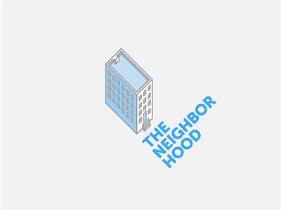 The Neighborhood blue building city illustration logo neighbor neighborhood nyc