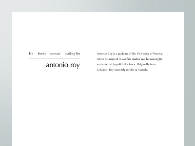 Author Antonio Roy - Website