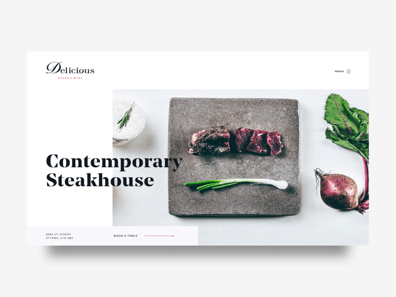 Delicious Steak + Wine graphic design ottawa responsive design ui ui design user experience ux ux design web design