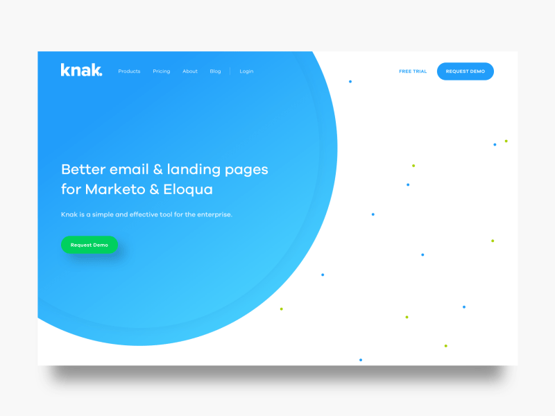 Knak Landing Page app landing page product ui design uiux ux design web design