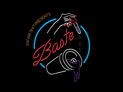 BASTE Logo baste double cup gif illustrator la logo neon light safari