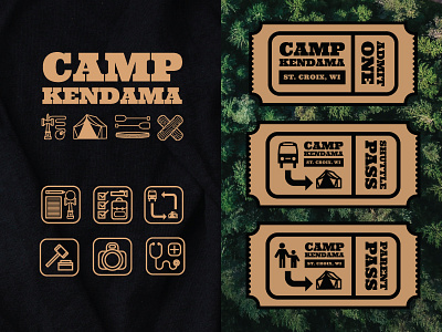 🏕️ camp evergreen icon kendama lumber river tent tickets tree wisconsin wood ymca