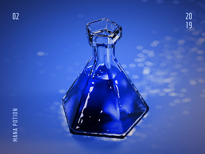 Mana Potion - 3D Render 3d 3d art cinema 4d design glass graphic design potion potions realflow rpg