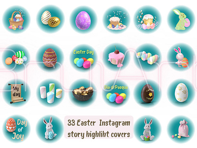 Easter Highlight covers for Instagram set 1