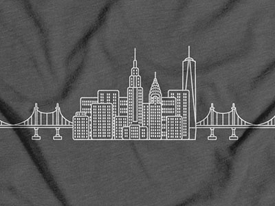 NYC skyline shirts illustration line nyc print shirt