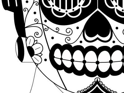 Almost Finished c3p0 day of the dead illustration skull star wars sugar skull