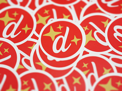 Moo Stickers awesome designmoo gold red stickers white