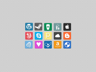Moar Icons amazon apple blogger cloud app delicious design bump designmoo formspring four square lovedsgn posterous skype starbucks steam wordpress