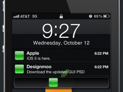 iOS 5 GUI PSD apple ios 5 mobile ui user interface