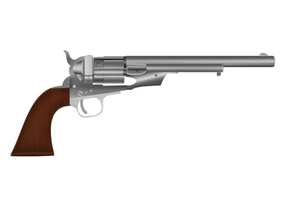 Pistola w/ new handle bang bang grey illustration metal wood