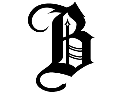 B b blackletter old skool typography