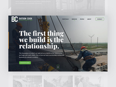 Batson-Cook Construction adobe constructio deisgn illustrator photoshop ui ux website