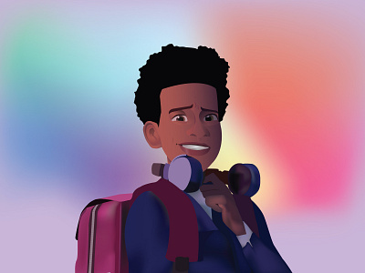 Miles Morales boy casual character clean cute design dimension dribbble face first icon illustration miles miles morales morales shot spider verse spiderman superhero vector