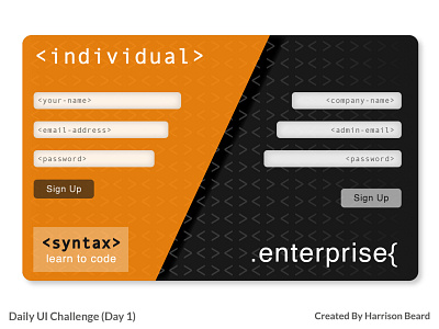 Daily UI Challenge (Day 1) - Sign Up Page app branding challenge daily ui design graphic design illustration logo ui vector