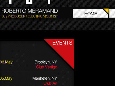 web roberto mermand button dj event home meni logo music red vector web web design web site