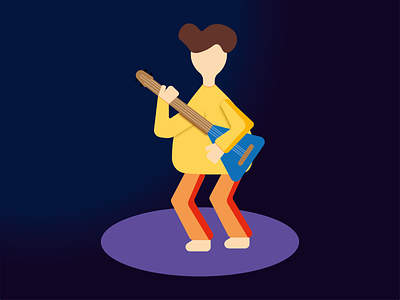 Person with Guitar adobe illustrator concert graphic design guitar illustration music rock