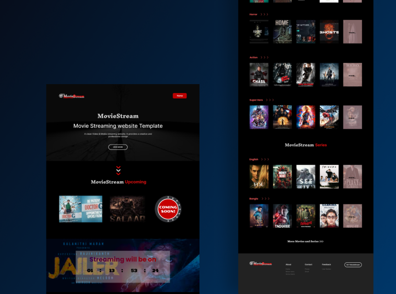 Movie Streaming Landing Page by Sabbir Saidul on Dribbble