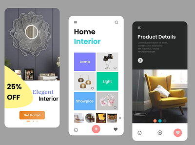 Interior App UI Design 3d animation branding graphic design logo motion graphics ui