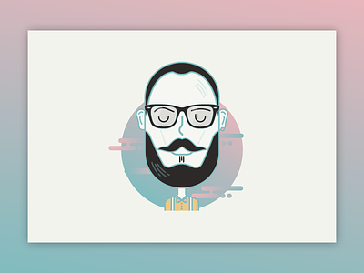 Portrait Design avatar character design draw flat line mono flat profile