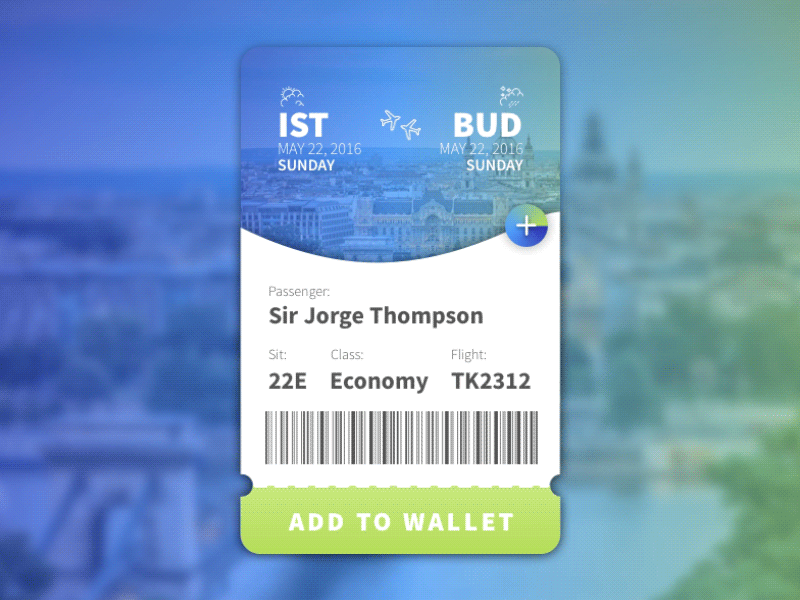 Flight Card UI Concept animated flight gif plane principle ui ui card