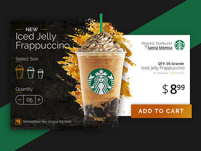 Starbucks Product Card Concept app card coffee design gradient product card starbucks ui website