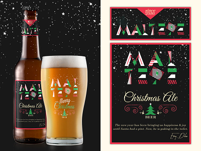 Maltepe Christmas Ale Edition beer bottle branding brewhouse brewing christmas homemade logo sticker