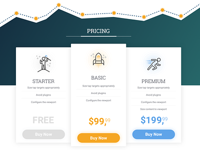 Pricing Table card chart icon price pricing select ui
