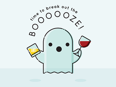 Animation: Boooooze Ghost adobe after effect adobe illustrator after effects animation bounce color and lines float ghost halloween ice illustration