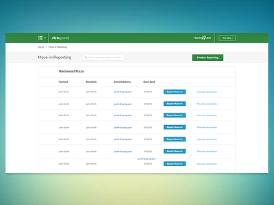 Reporting Tool analytics data portal table ui