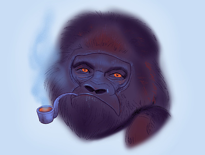 Smoking Gorilla 🦍 animal character character art character design cute illustration pretty smoke smoking vape zootopia
