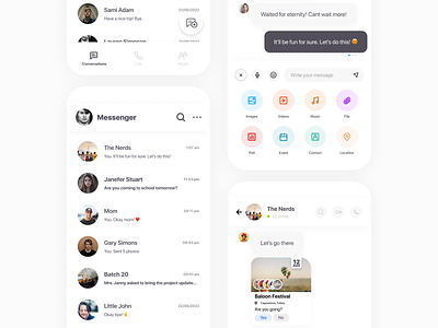 Messenger App - Chats & Conversation android app attachment chat component conversation event icon image ios message messeging app messenger product design text ui user user experience user interface ux