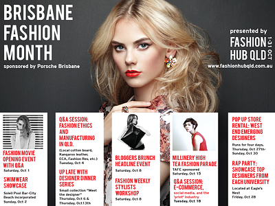 Fashion Hub QLD Promotional Materials calendar fashion graphic design promotional poster