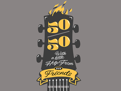 50/50 Birthday invite illustration logo logotype type typography