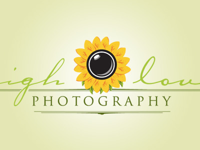 Leigh Love Photography lens logotype photography script sunflower