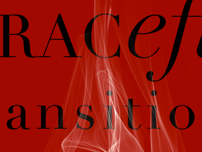 Book cover didot italic serif smoke transition type